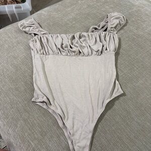Francesca's Collections Cream Bodysuit